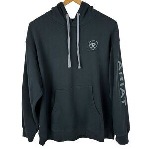 Ariat Spell Out Graphic Black Pullover Hoodie Sweatshirt XL